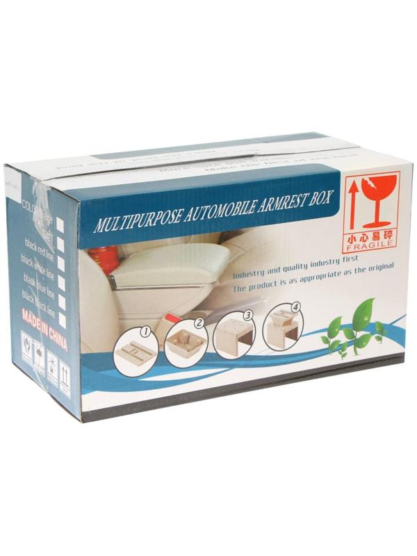 Подлокотник универсальный, 7 USB, провод USB 1 м, кожа PU, черный