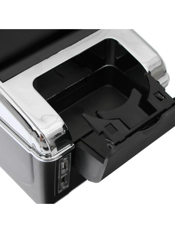 Подлокотник универсальный, 7 USB, провод USB 1 м, кожа PU, черный