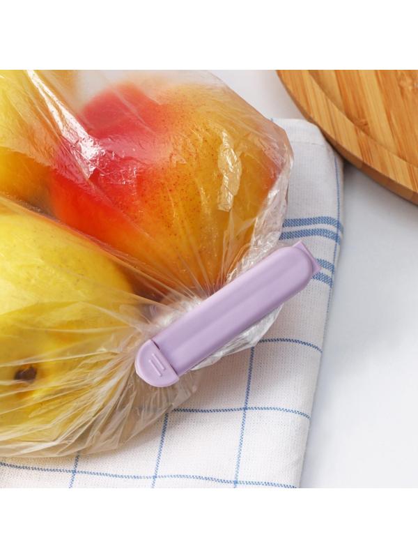 Набор зажимов для пакетов «Базис», 5 шт, 7 см, цвет МИКС