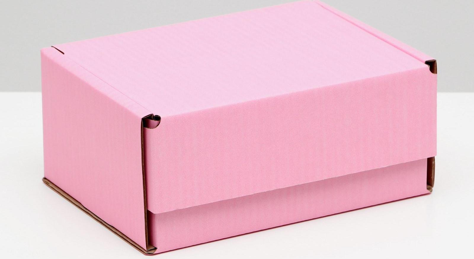 Коробка самосборная, розовая, 22 х 16,5 х 10 см