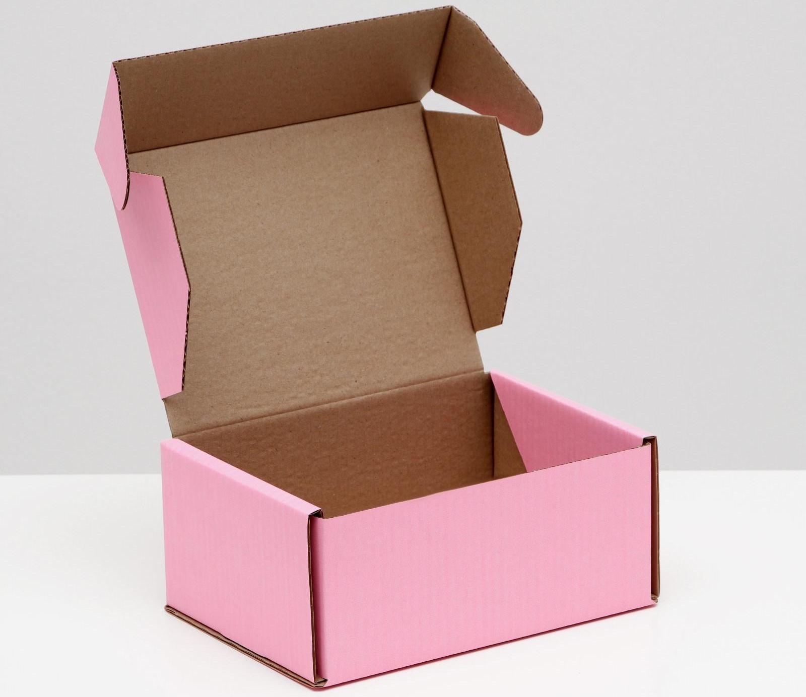 Коробка самосборная, розовая, 22 х 16,5 х 10 см