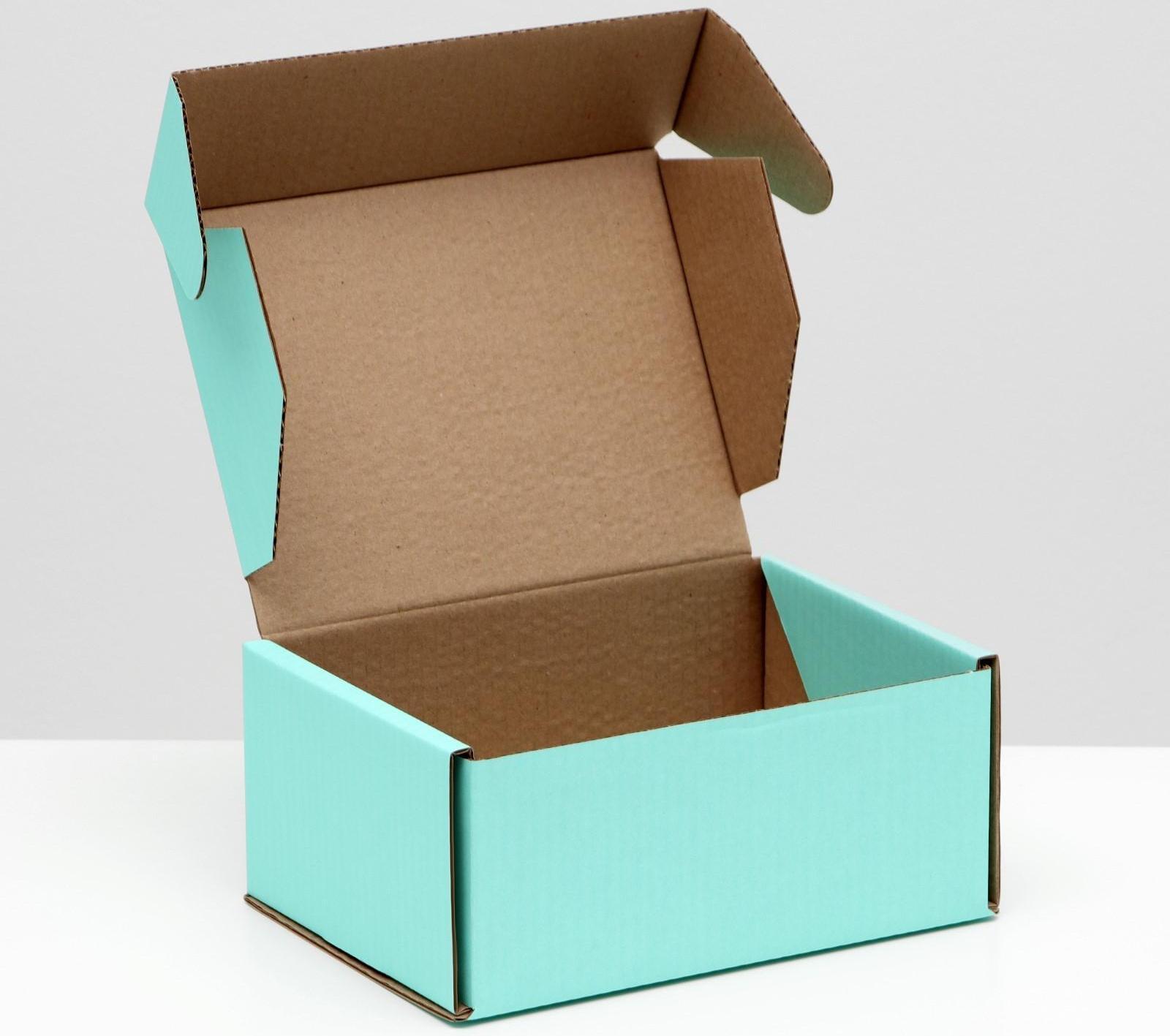 Коробка самосборная, мятная, 22 х 16,5 х 10 см
