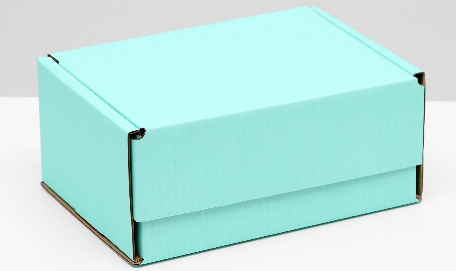 Коробка самосборная, мятная, 22 х 16,5 х 10 см