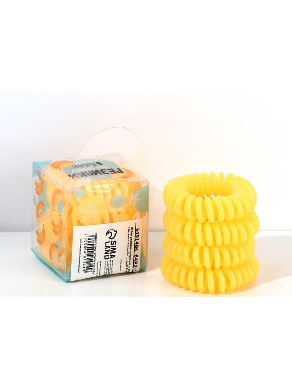 Резинки-пружинки для волос с ароматом банана «Новый год-живи без забот», 4 шт., d = 3,5 см.