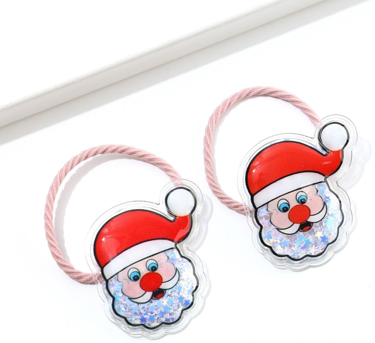 Резинки для волос с блёстками «Снежинка», набор 2 шт., d = 4 см.