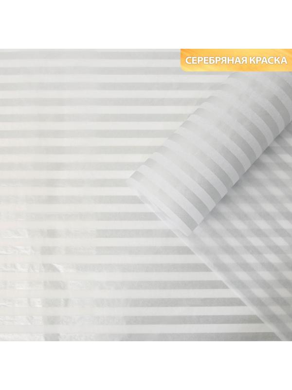 Бумага упаковочная тишью «Полосы, серебро», 50 × 70 см