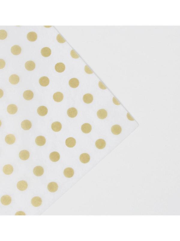 Бумага упаковочная тишью «Золото, горох», 50 × 70 см