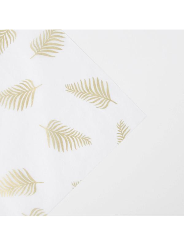 Бумага упаковочная тишью «Листья, золото», 50 × 70 см