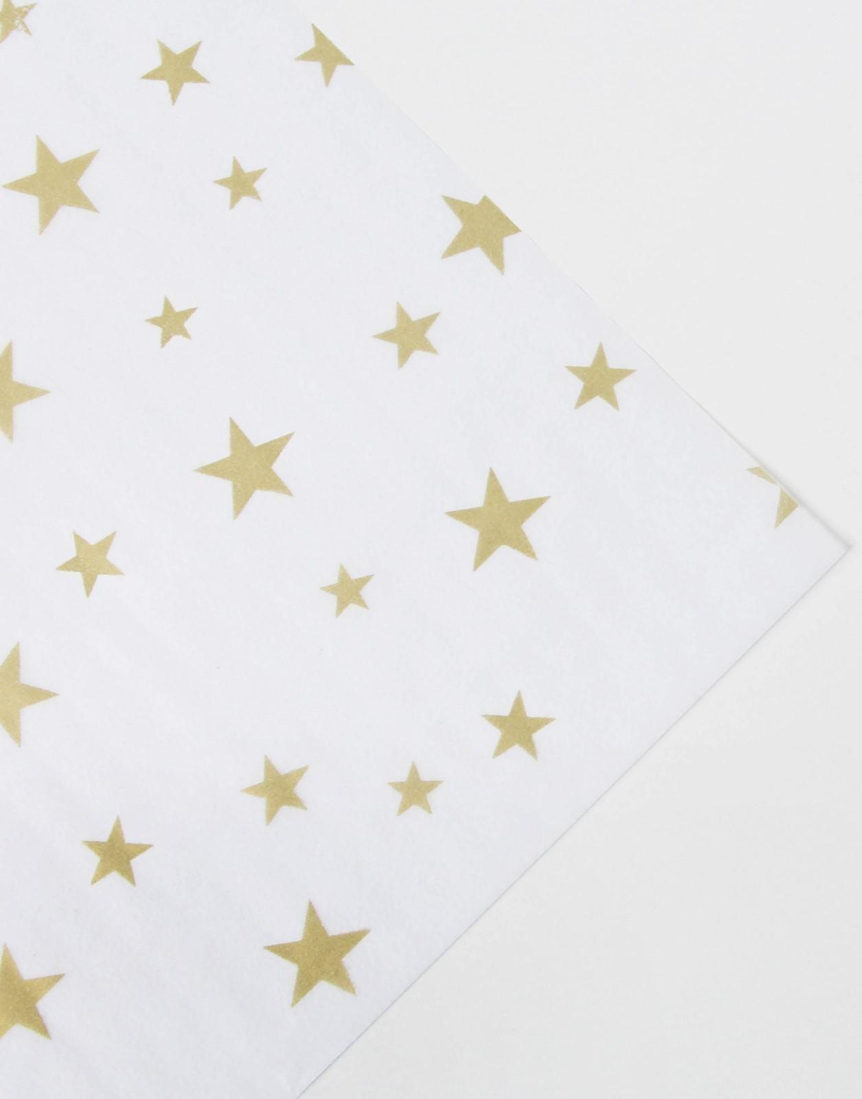 Бумага упаковочная тишью «Звезды, золото», 50 × 70 см