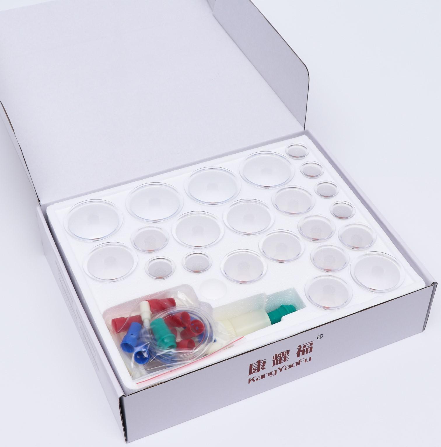 Банки акупункционного действия для вакуумного массажа, набор 24 шт.