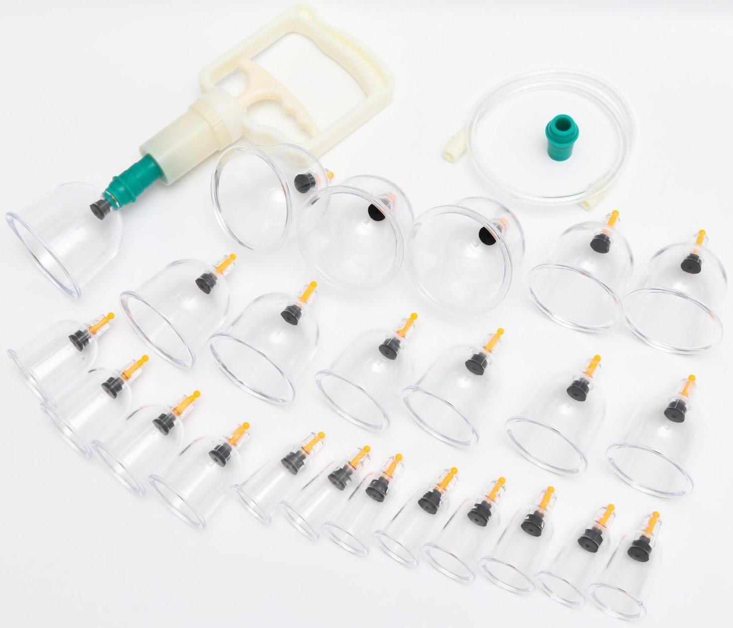 Банки акупункционного действия для вакуумного массажа, набор 24 шт.