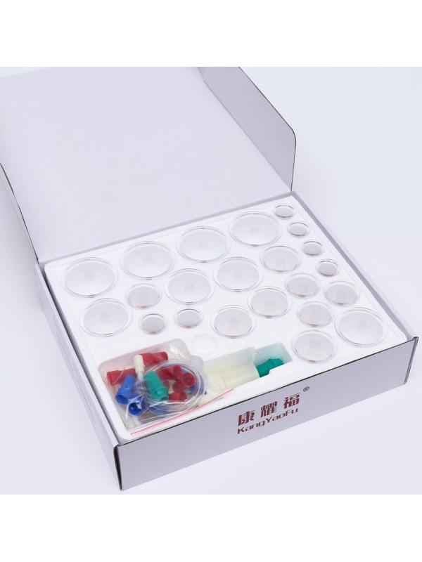 Банки акупункционного действия для вакуумного массажа, набор 24 шт.