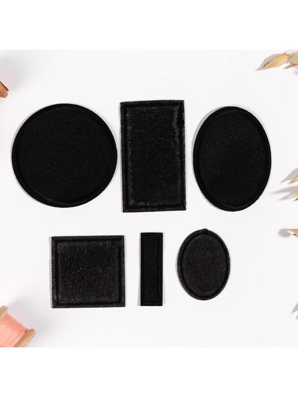 Набор заплаток для одежды, термоклеевые, 6 шт, цвет чёрный