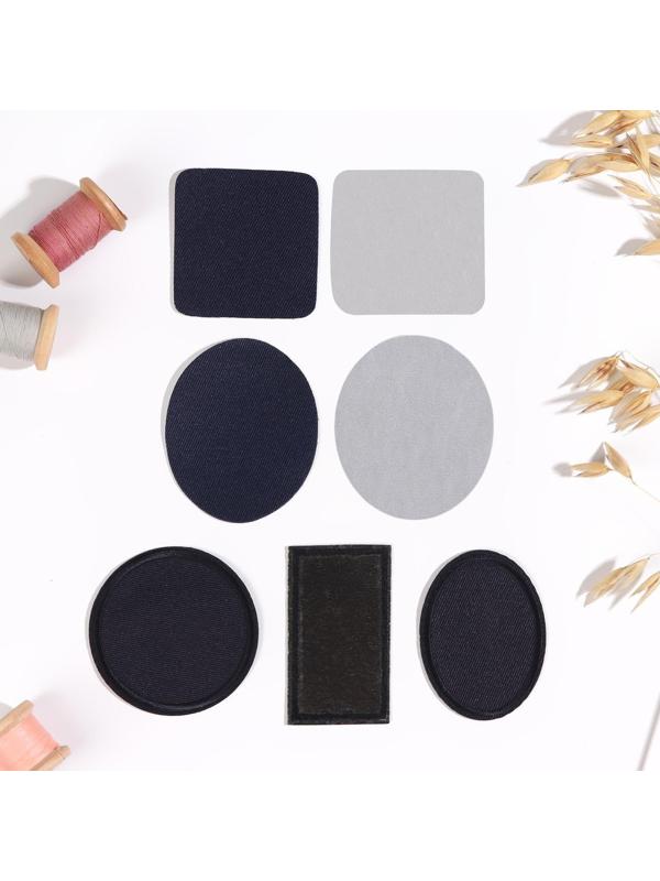 Набор заплаток для одежды, термоклеевые, 7 шт, цвет синий