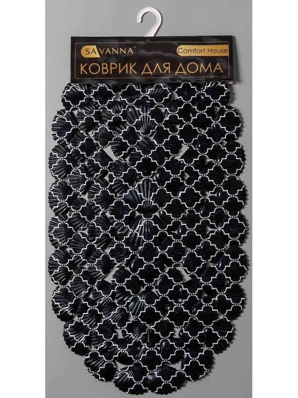 SPA-коврик для ванны на присосках SAVANNA «Марокко», 37×68 см, цвет чёрный
