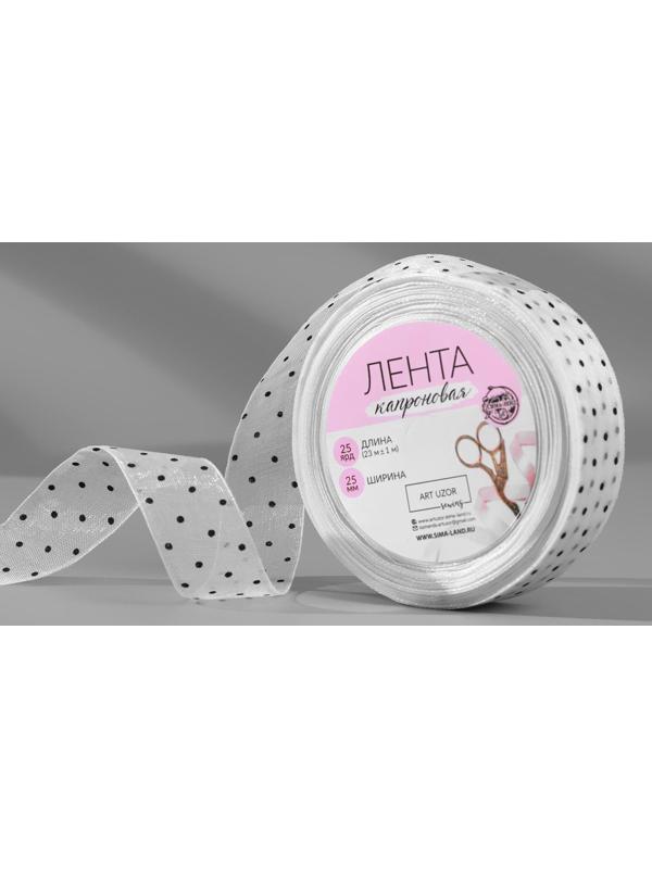 Лента капроновая «Горох», 25 мм, 23 ± 1 м, цвет белый