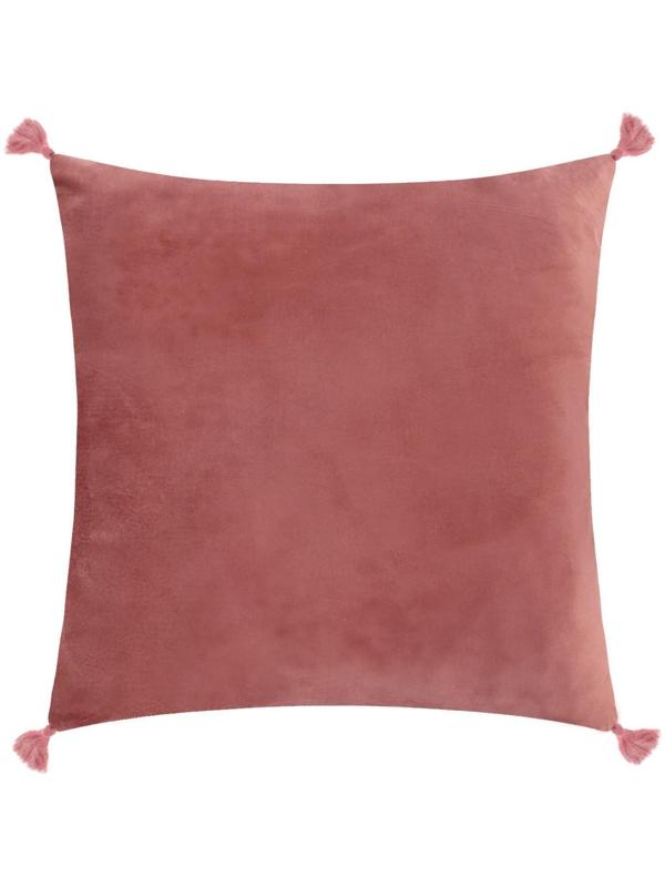 Чехол на подушку с кисточками Этель цвет пыльная роза, 45х45 см, 100% п/э, велюр