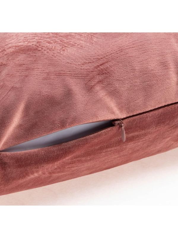 Чехол на подушку с кисточками Этель цвет пыльная роза, 45х45 см, 100% п/э, велюр