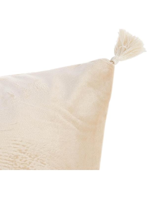 Чехол на подушку с кисточками Этель цвет молочный, 45х45 см, 100% п/э, велюр