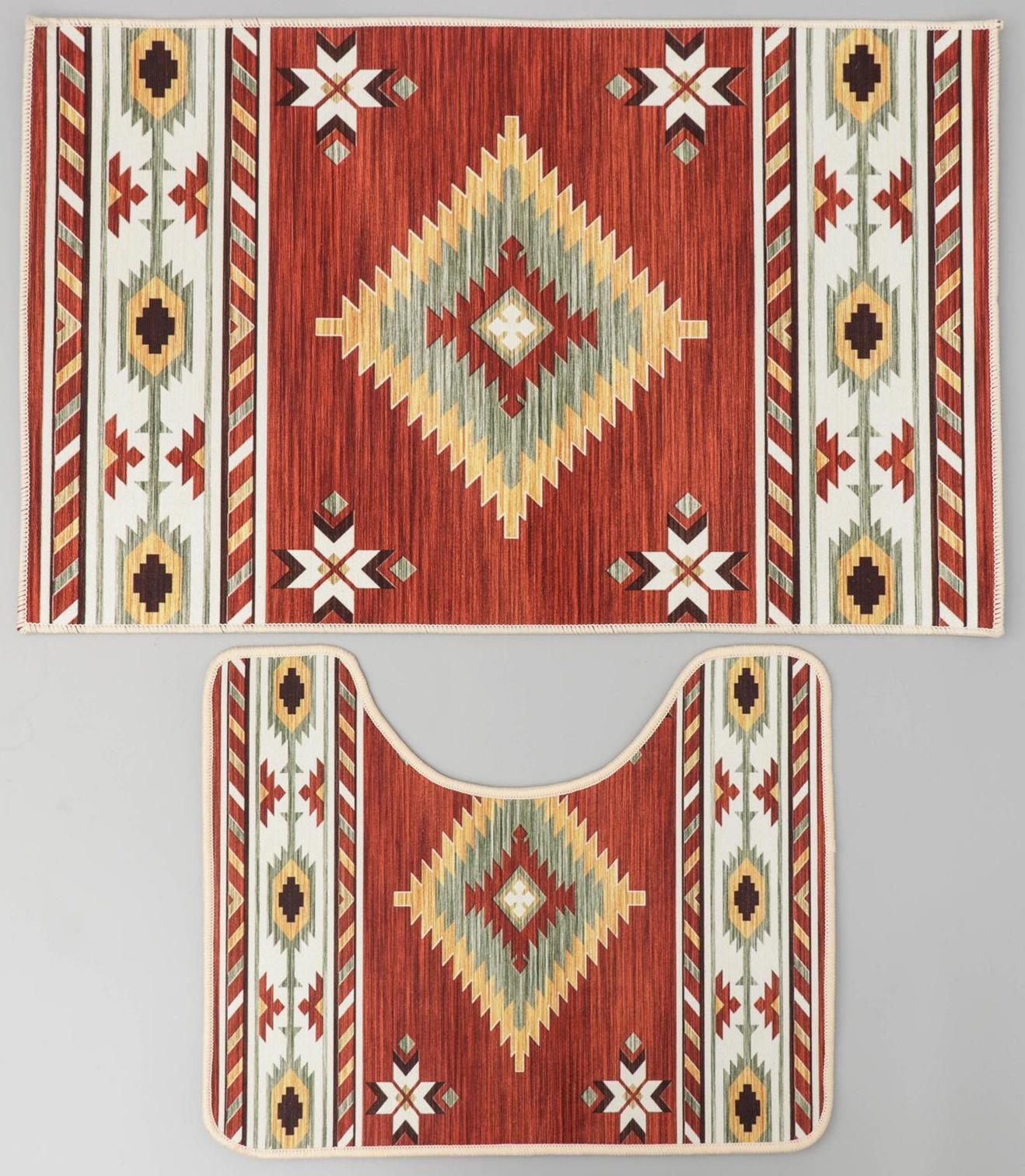 Набор ковриков для ванной и туалета Доляна «Мира», 2 шт: 50×80, 50×40 см