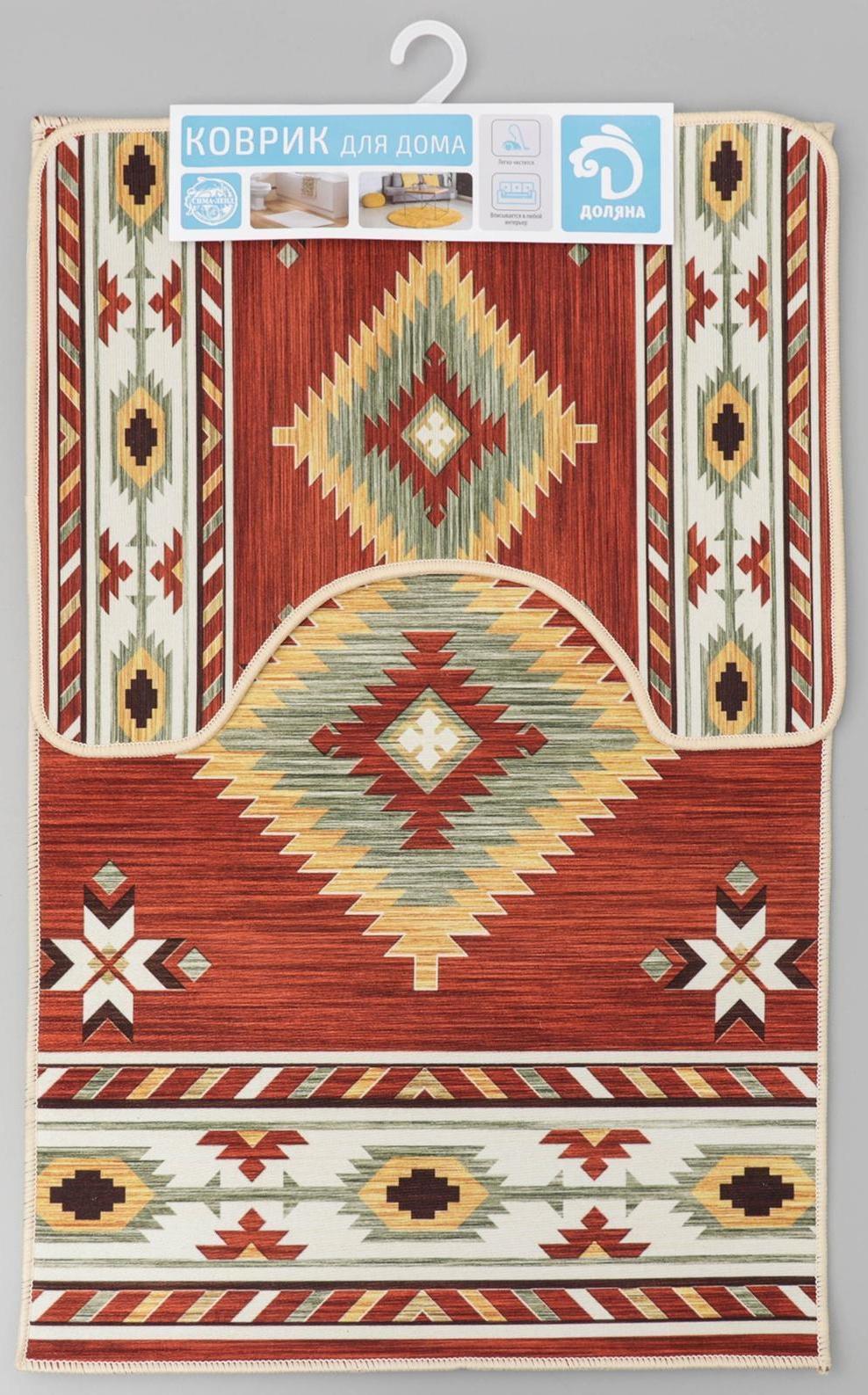 Набор ковриков для ванной и туалета Доляна «Мира», 2 шт: 50×80, 50×40 см