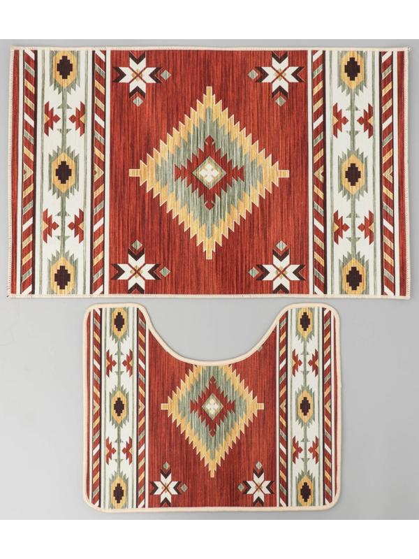 Набор ковриков для ванной и туалета Доляна «Мира», 2 шт: 50×80, 50×40 см