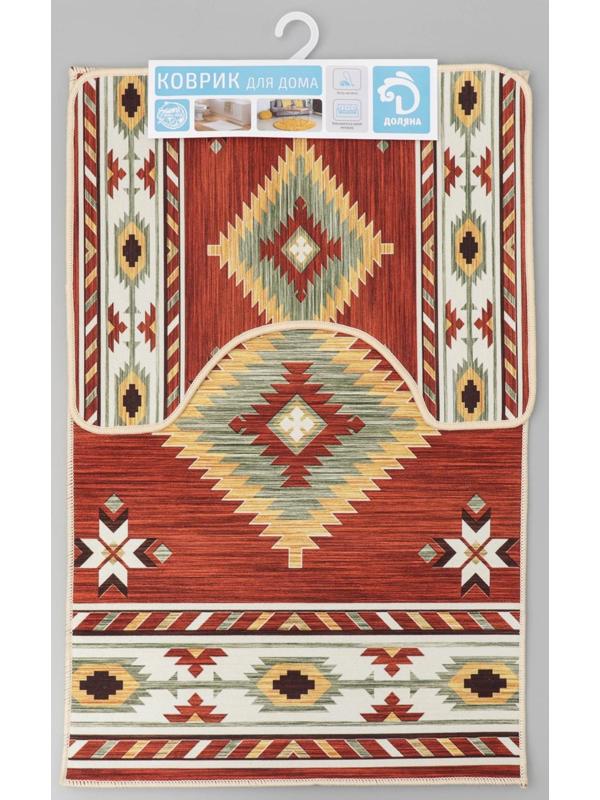 Набор ковриков для ванной и туалета Доляна «Мира», 2 шт: 50×80, 50×40 см