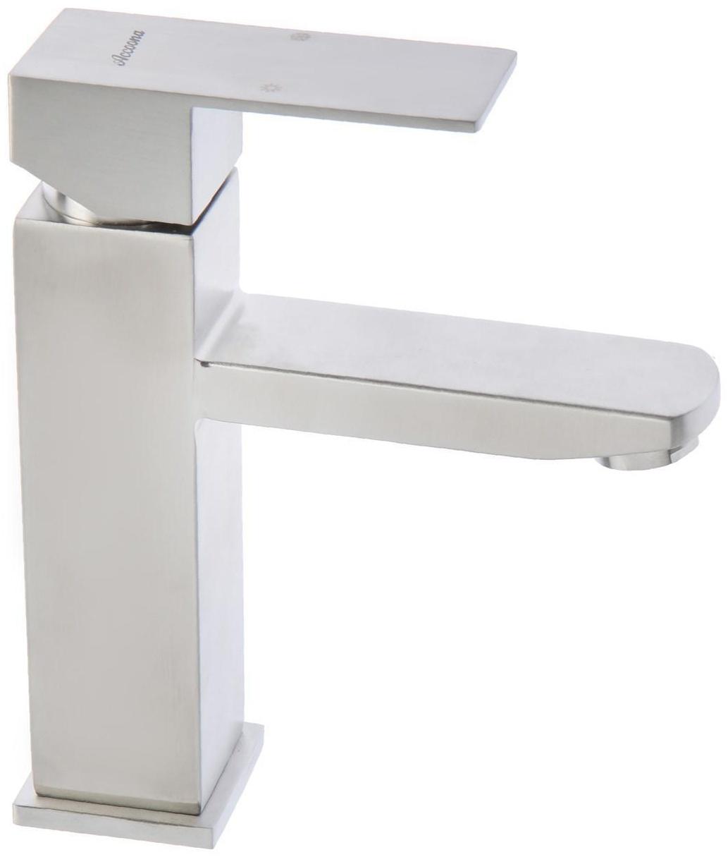 Смеситель для раковины Accoona A96201, 1-рычажный, картридж 35мм, h=18см, нерж.сталь