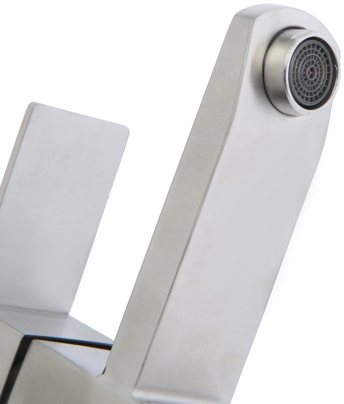 Смеситель для раковины Accoona A96201, 1-рычажный, картридж 35мм, h=18см, нерж.сталь