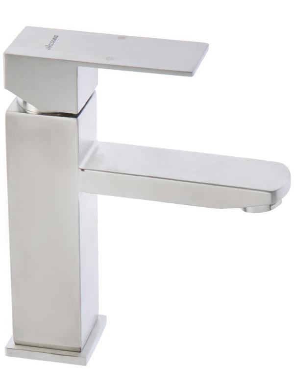 Смеситель для раковины Accoona A96201, 1-рычажный, картридж 35мм, h=18см, нерж.сталь