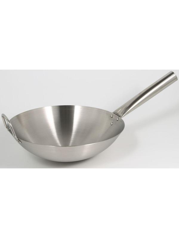 Сковорода-Wok из нержавеющей стали Chief, d=32 см, с ручкой