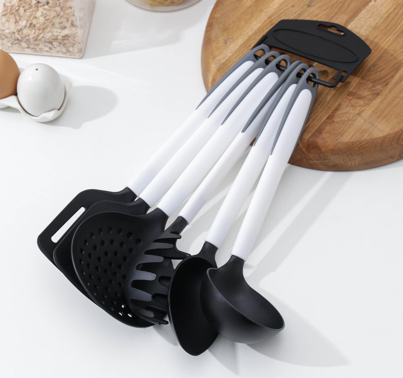 Набор кухонных принадлежностей Доляна «Софти», 6 предметов, цвет МИКС