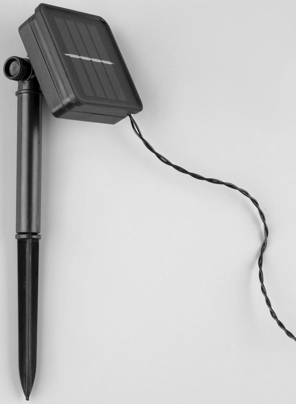 Гирлянда «Нить» 4.5 м с насадками «Цветы», IP44, тёмная нить, 30 LED, свечение мульти, 2 режима, солнечная батарея