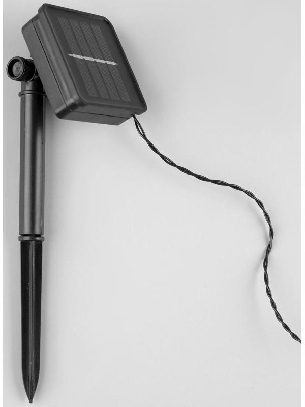 Гирлянда «Нить» 4.5 м с насадками «Цветы», IP44, тёмная нить, 30 LED, свечение мульти, 2 режима, солнечная батарея