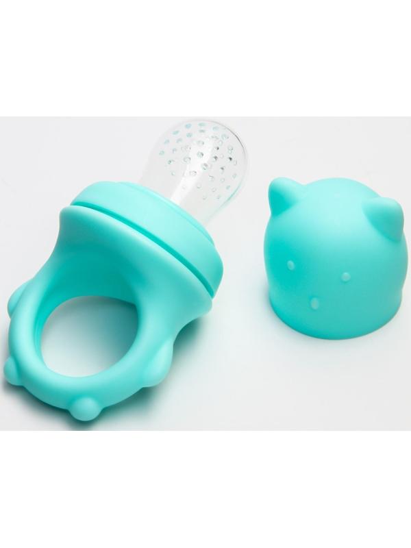 Ниблер для прикорма «Мишка» с силиконовой сеточкой, цвет бирюзовый