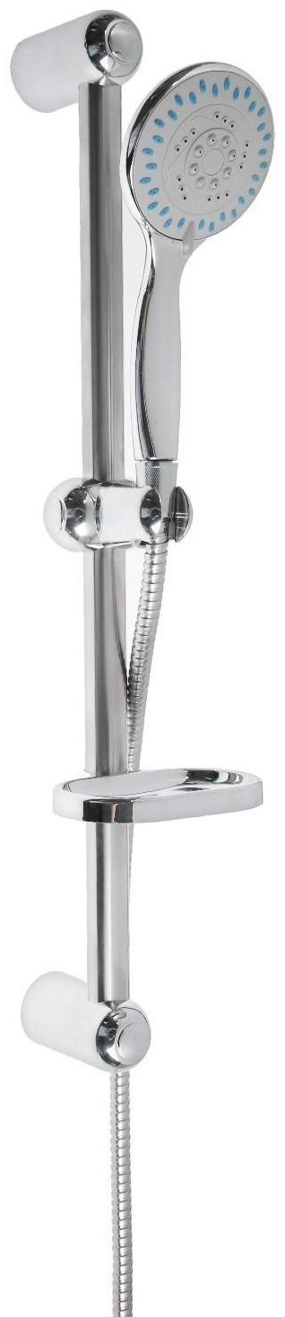 Набор для душа ZEIN ZN0105, шланг 150 см, стойка с мыльницей, лейка 5 режимов, сатин