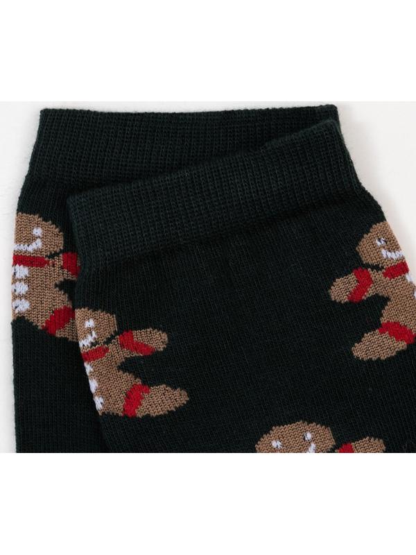 Носки мужские «Печеньки» цвет тёмно-зелёный, размер 27