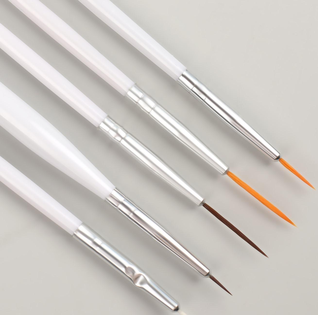 Набор кистей для наращивания и дизайна ногтей, 15 шт, 19 см, цвет белый