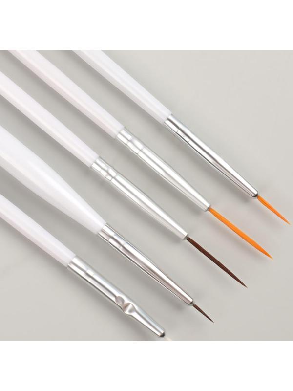 Набор кистей для наращивания и дизайна ногтей, 15 шт, 19 см, цвет белый