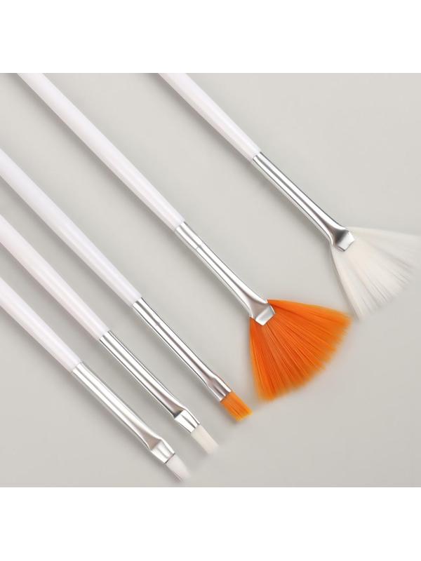 Набор кистей для наращивания и дизайна ногтей, 15 шт, 19 см, цвет белый