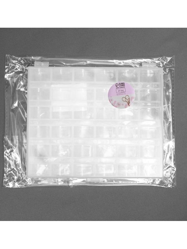 Органайзер для ниток, на 36 шпулек, 14,5 × 12 × 2,5 см, цвет прозрачный