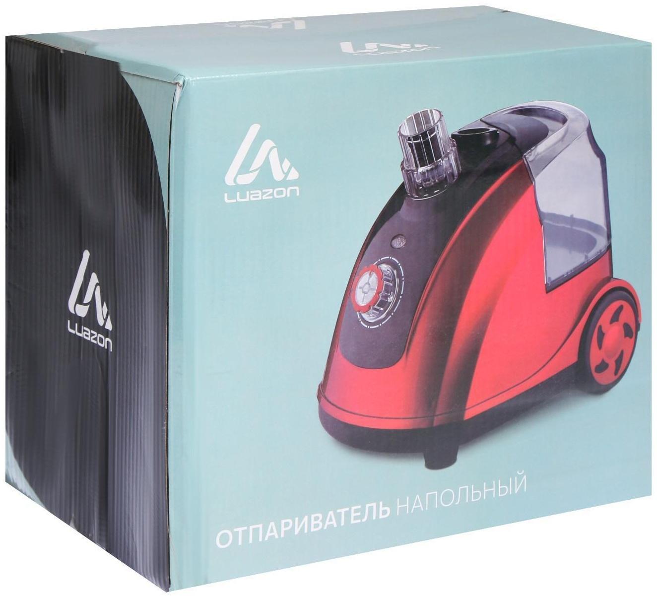 Отпариватель LuazON LO-07, напольный, 1800 Вт, 1.4 л, 46 г/мин., 12 режимов, красный