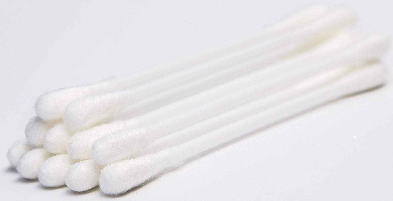 Ватные палочки, стакан 100 шт., пластик, цвет белый