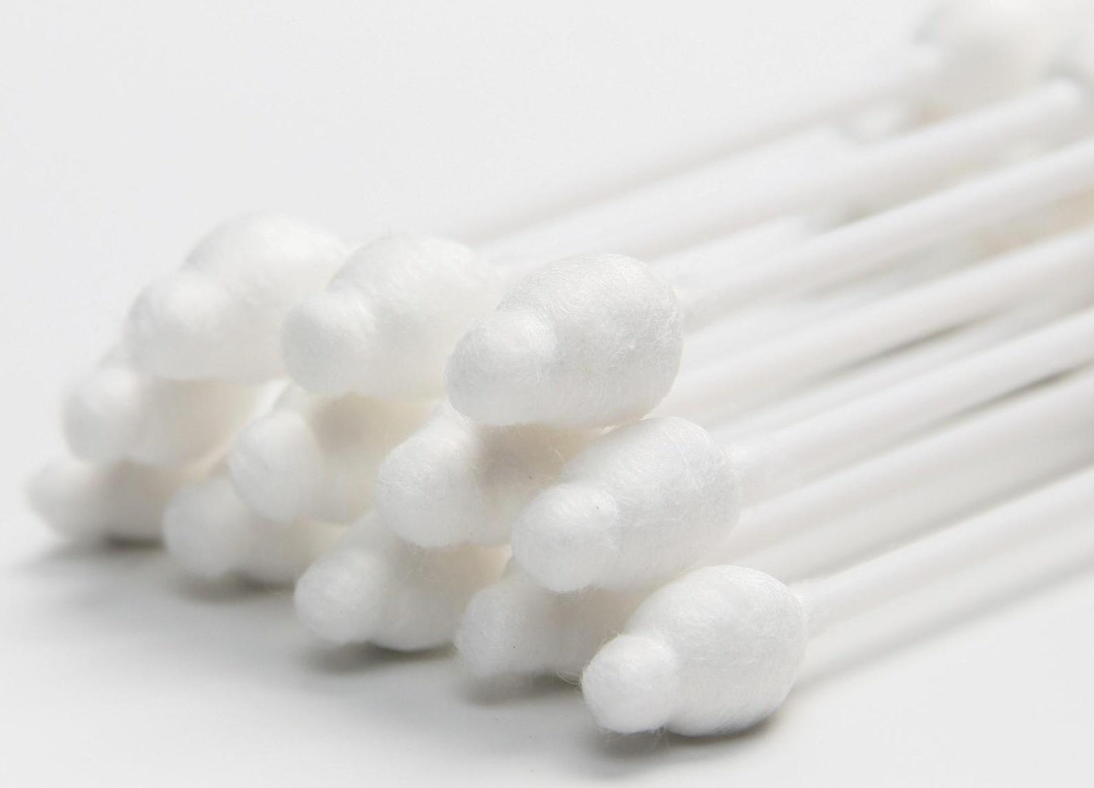 Ватные палочки с ограничителем, коробка 40 шт., пластик, цвет белый