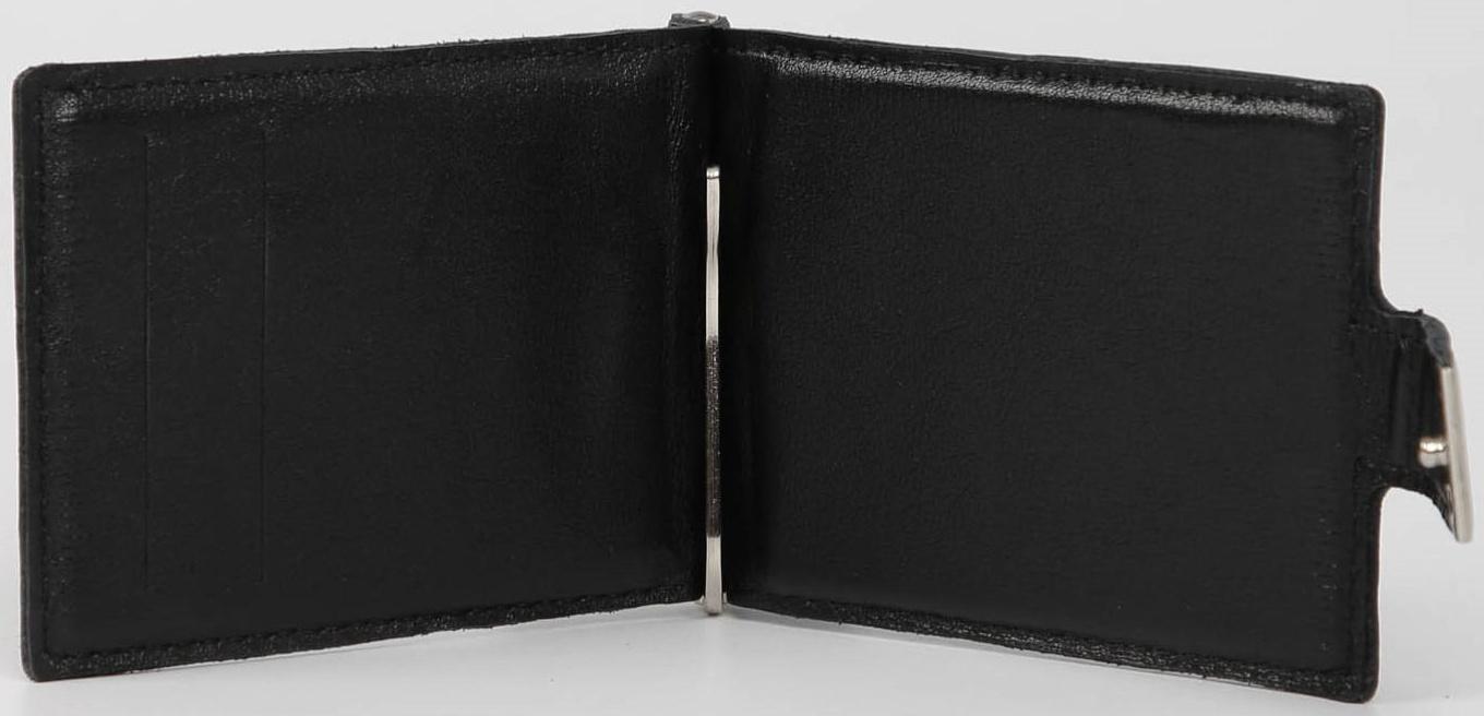 Зажим для купюр на кнопке, цвет чёрный