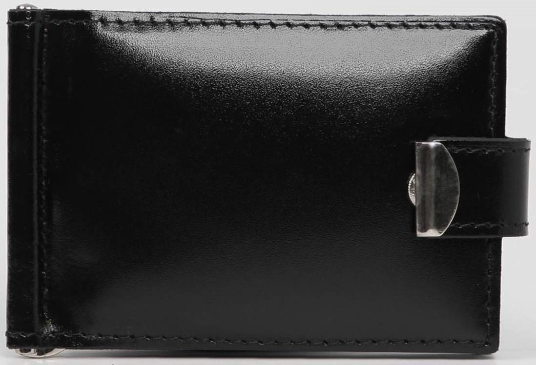 Зажим для купюр на кнопке, для монет, для карт, цвет чёрный