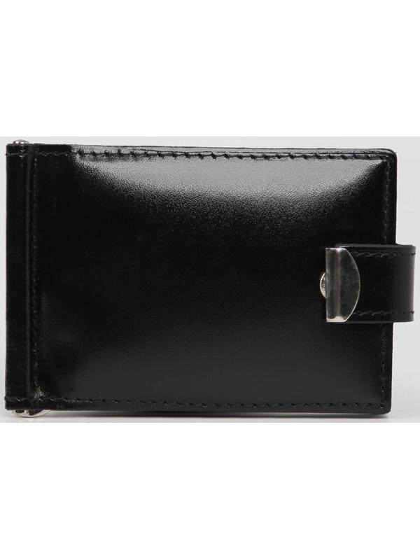 Зажим для купюр на кнопке, для монет, для карт, цвет чёрный