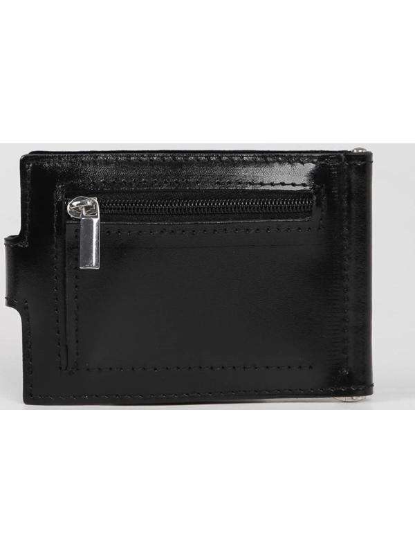 Зажим для купюр на кнопке, для монет, для карт, цвет чёрный