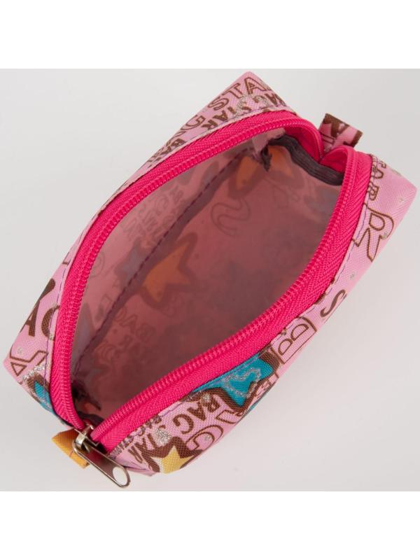 Косметичка на молнии, цвет розовый