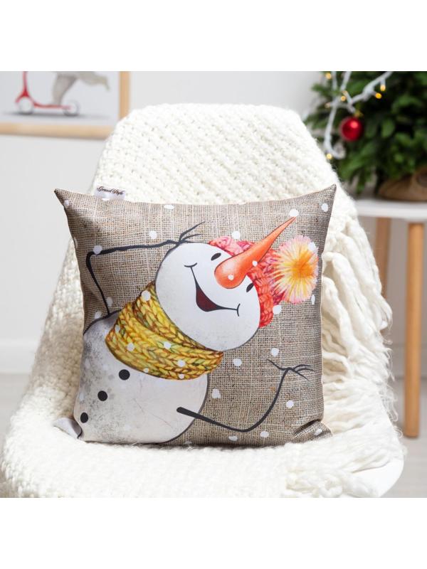 Подушка декоративная, размер 35х35 см, габардин, холлофайбер, полиэстер100%